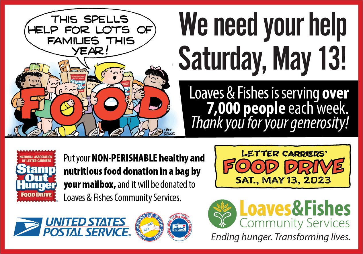 Stamp Out Hunger on May 13th Loaves Fishes